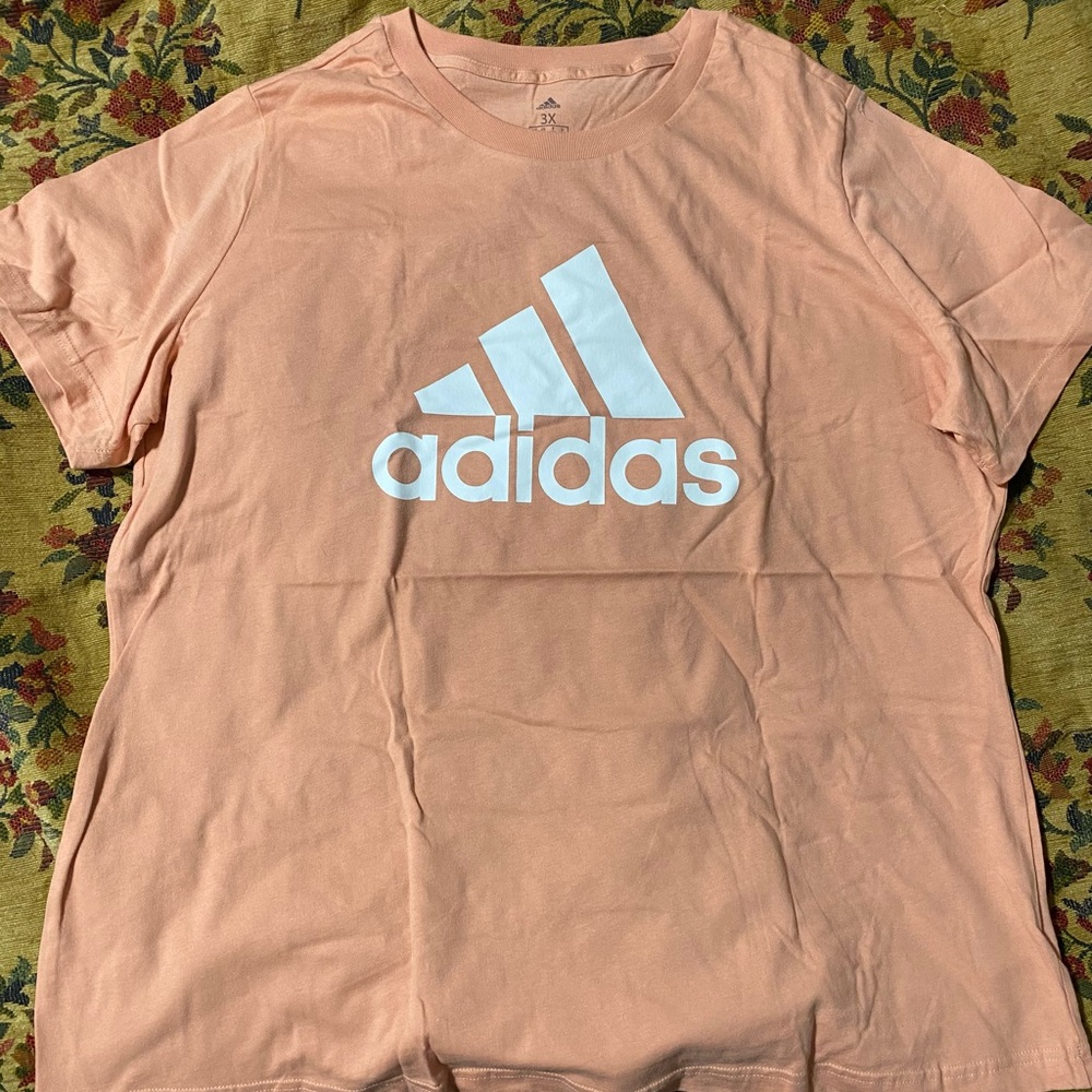 Adidas t-shirt, plus size 3X, light orange